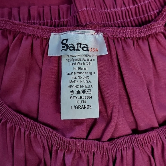 Off the Shoulder Peasant Blouse - Magenta - Sz L - Cotton & Spandex - Hey Viv - Picture 4 of 4